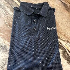 Cutter & Buck Golf Polo Shirt Men's Large Blue Stretch Golf Corner‎ Dev Logo BxQ